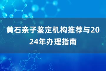 黄石亲子鉴定机构推荐与2024年办理指南